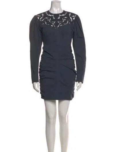 Pre-owned Isabel Marant Crew Neck Mini Dress In Blue