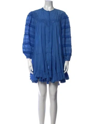Pre-owned Isabel Marant Crew Neck Mini Dress In Blue