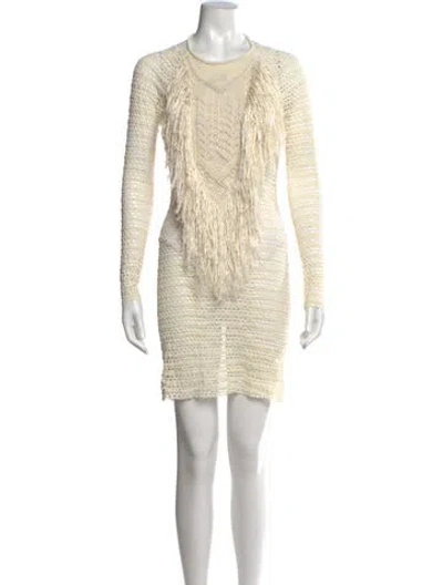 Pre-owned Isabel Marant Crew Neck Mini Dress In Neutral
