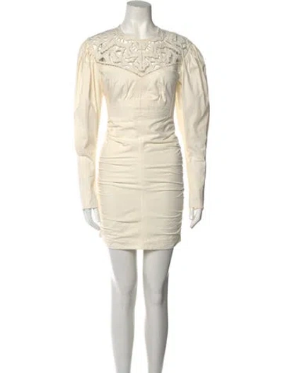 Pre-owned Isabel Marant Crew Neck Mini Dress W/ Tags In Neutral