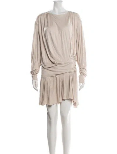 Pre-owned Isabel Marant Crew Neck Mini Dress W/ Tags In Neutrals
