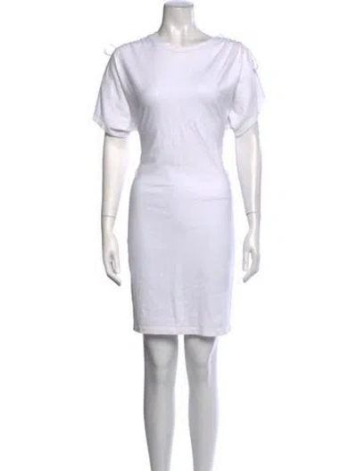 Pre-owned Isabel Marant Crew Neck Mini Dress In White