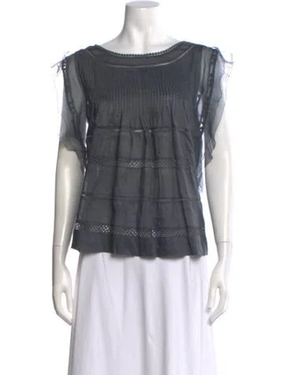 Pre-owned Isabel Marant Crew Neck Short Sleeve Blouse In Blue
