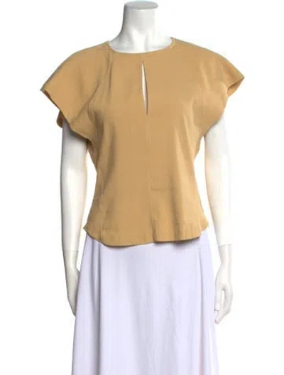 Pre-owned Isabel Marant Crew Neck Short Sleeve Blouse W/ Tags In Yellow