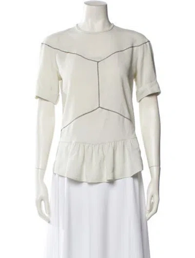 Pre-owned Isabel Marant Crew Neck Short Sleeve Blouse In White