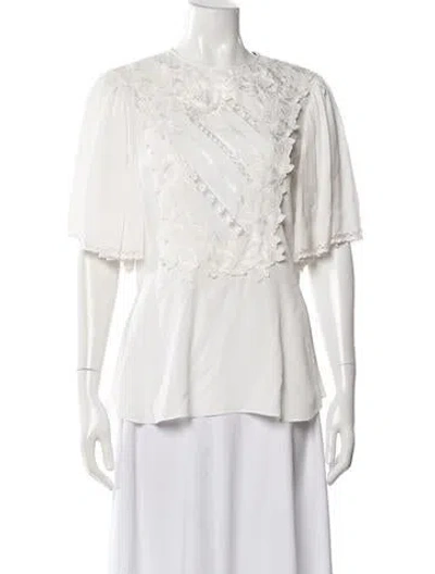 Pre-owned Isabel Marant Crew Neck Short Sleeve Blouse In White