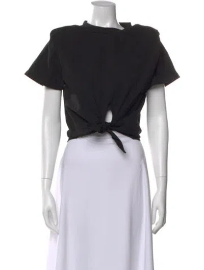 Pre-owned Isabel Marant Crew Neck Short Sleeve Crop Top In Black