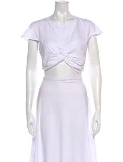 Pre-owned Isabel Marant Crew Neck Short Sleeve Crop Top In White