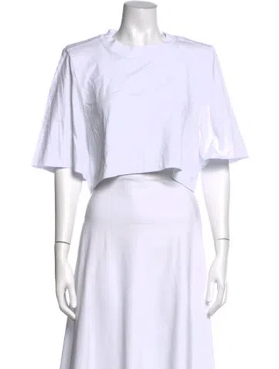 Pre-owned Isabel Marant Crew Neck Short Sleeve Crop Top In White