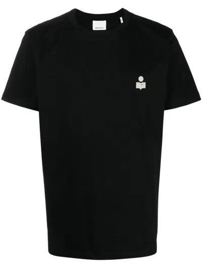Isabel Marant Crew Neck Short Sleeve T-shirt With Logo In Black