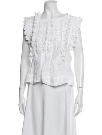 Pre-owned Isabel Marant Crew Neck Sleeveless Blouse In Neutrals