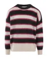 Isabel Marant Stripe Detailed Crewneck Jumper In Black