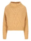 Isabel Marant Caramel-coloured Romane Sweater With Cable Knit Women In Neutral