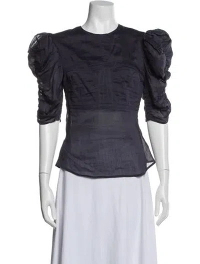 Pre-owned Isabel Marant Crew Neck Three-quarter Sleeve Top In Blue
