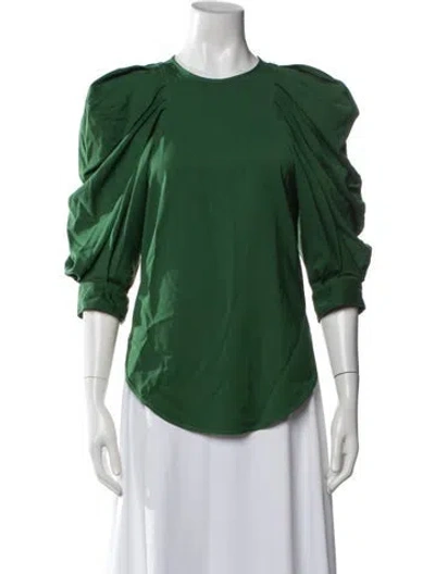 Pre-owned Isabel Marant Crew Neck Three-quarter Sleeve Top In Green