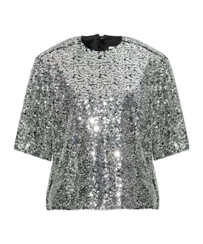 Isabel Marant Crew Neck Top In Silver