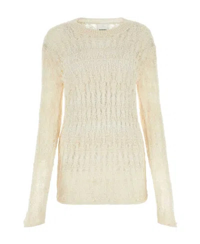 Isabel Marant Ivory Cotton Blend Cooper Sweater In White