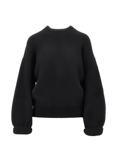 Isabel Marant Crew-neck Knitted Sweater In Black