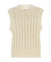 Isabel Marant Faye Zigzag Open Knit Sleeveless Sweater In Nude