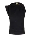 Isabel Marant Crinkled Asymmetric Jersey Top In Black