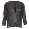 Isabel Marant Crinkled Leather Biker Zip Pullover Jacket In Black
