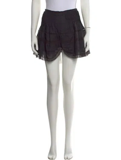 Pre-owned Isabel Marant Crochet Trim Mini Skirt In Black