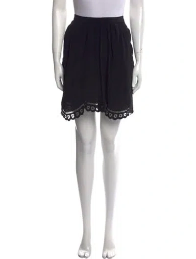 Pre-owned Isabel Marant Crochet Trim Mini Skirt W/ Tags In Black