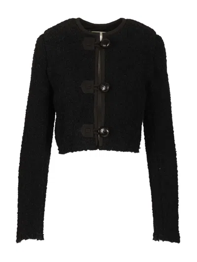 Isabel Marant Crop Bouclette Jacket Jackets Black In Multi