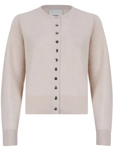 Isabel Marant Cropped Cardigan With Button-down Front And Ribbed Detailing In Gray