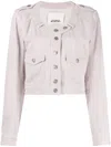 Isabel Marant Cropped Denim Jacket In Pink