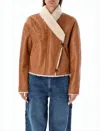Isabel Marant Cropped Jacket In Smooth Lambskin In Brown