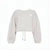 Isabel Marant Cropped Long-sleeve Top With Relaxed Fit In Gray