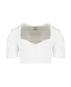 Isabel Marant Cropped Puff-sleeve Top In White