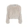 Isabel Marant Cropped Shaggy Jacket In Neutrals