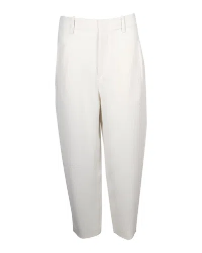 Isabel Marant Cropped Trousers In Ivory Acetate In White
