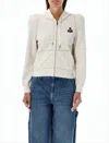 Isabel Marant Cropped Zip-up Hoodie With Puffed Shoulders And Subtle Logo In White