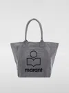 Isabel Marant Grey Yenky Canvas Logo Tote Bag In Grey