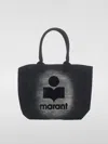 Isabel Marant Etoile-flocked Canvas Tote Bag In Grey