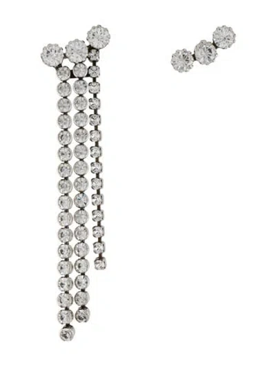 Pre-owned Isabel Marant Crystal 'a Wild Shore Asymmetric' Mismatched Drop Earrings In Multi