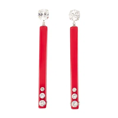 Isabel Marant Crystal And Rhinestone Drop Earrings In Red