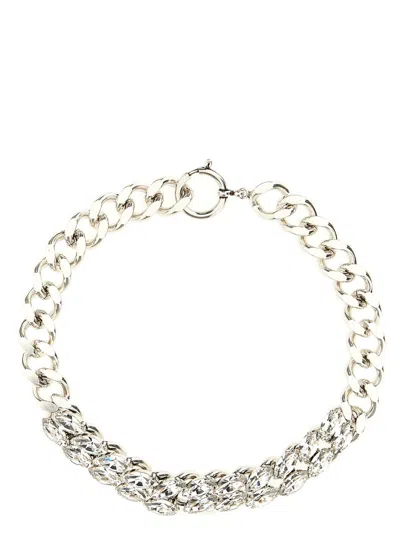 Isabel Marant Crystal Chain Necklace In Silver