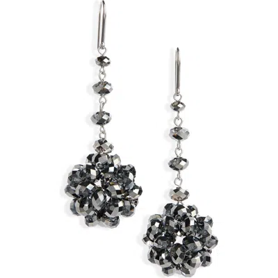 Isabel Marant Crystal Cluster Drop Earrings In Metallic