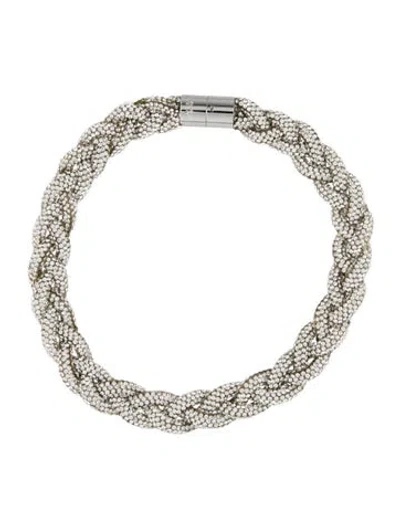 Pre-owned Isabel Marant Crystal Collar Necklace, 15.5" In Multicolor