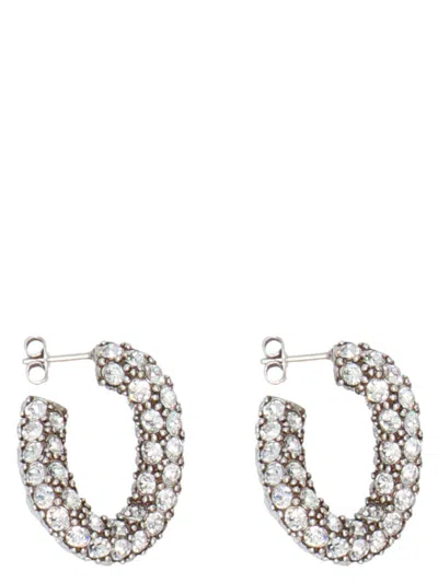 Isabel Marant Silver-tone Crystal Hoop Earrings