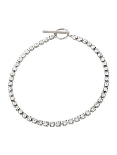Pre-owned Isabel Marant Crystal Embellished Choker Necklace, 15" In Multicolor