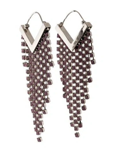 Pre-owned Isabel Marant Crystal Embellished Drop Earrings In Pink
