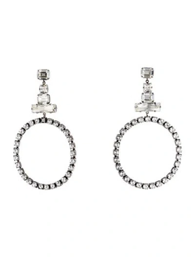 Pre-owned Isabel Marant Crystal Hoop Drop Earrings In Multi