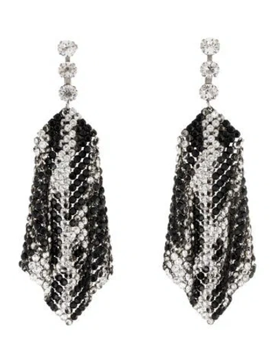 Pre-owned Isabel Marant Crystal Mesh Drop Earrings In Multi