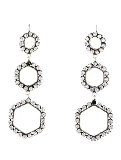 Pre-owned Isabel Marant Crystal Triple Hexagon Drop Earrings In Multicolor