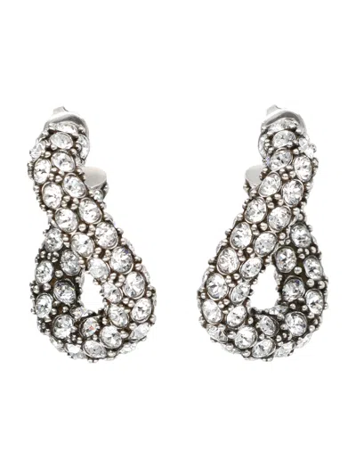 Isabel Marant Crystal-embellished Chain-link Drop Earrings In Pink